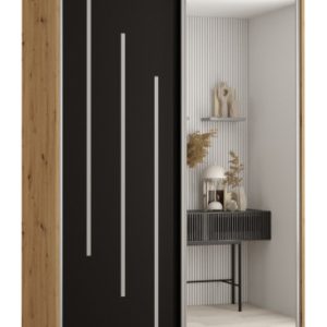 Szafa przesuwna 60 wysoka Davos 9 130 artisan+czarny+srebrny 156334