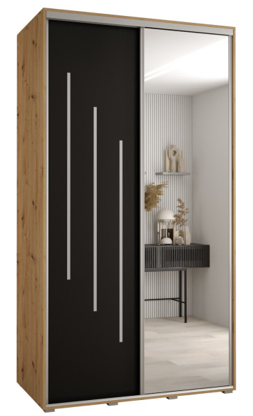 Szafa przesuwna 60 wysoka Davos 9 130 artisan+czarny+srebrny 156334