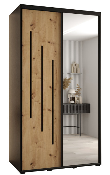 Szafa przesuwna 60 wysoka Davos 9 130 czarny+artisan+czarny 156325