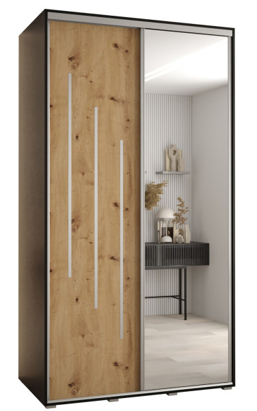 Szafa przesuwna 60 wysoka Davos 9 130 czarny+artisan+srebrny 156431