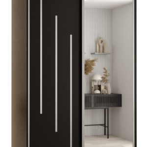 Szafa przesuwna 60 wysoka Davos 9 130 czarny+czarny+srebrny 156493