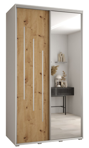 Szafa przesuwna 60 wysoka Davos 9 140 biały+artisan+srebrny 156007
