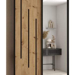 Szafa przesuwna 60 wysoka Davos 9 140 czarny+artisan+czarny 155956