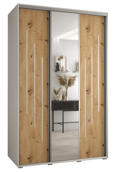 Szafa przesuwna 60 wysoka Davos 9 160 biały+artisan+srebrny 156511