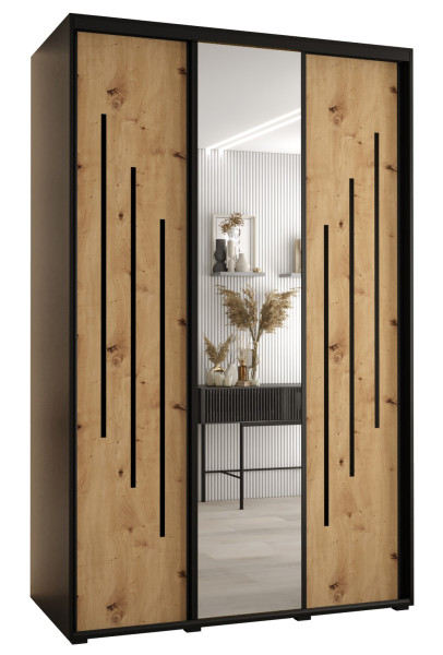 Szafa przesuwna 60 wysoka Davos 9 160 czarny+artisan+czarny 156364