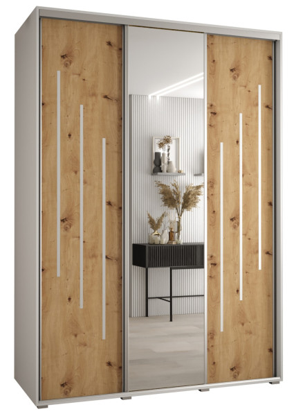 Szafa przesuwna 60 wysoka Davos 9 180 biały+artisan+srebrny 156514
