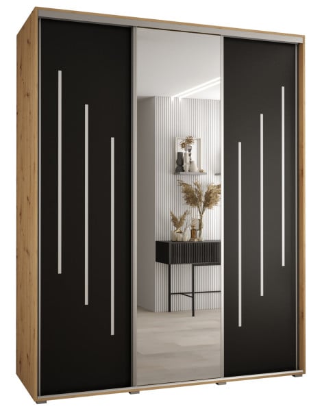 Szafa przesuwna 60 wysoka Davos 9 200 artisan+czarny+srebrny 156316