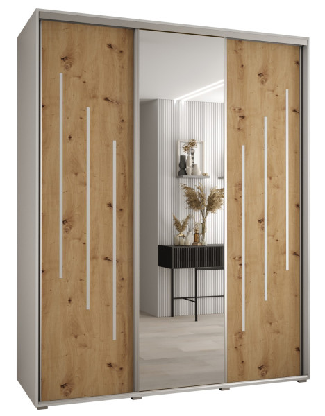 Szafa przesuwna 60 wysoka Davos 9 200 biały+artisan+srebrny 156482
