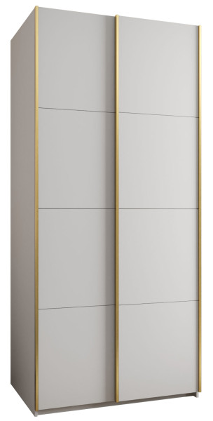 Szafa przesuwna 64 wysoka Lux 1 100 biały+biały+złoty 198635