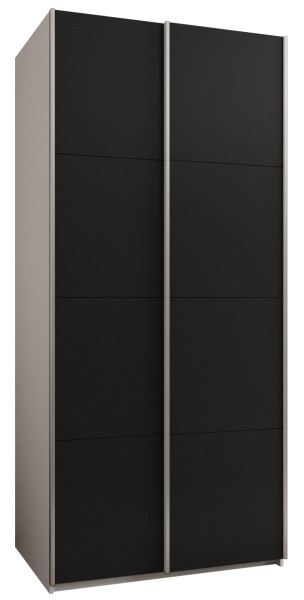 Szafa przesuwna 64 wysoka Lux 1 100 biały+czarny+srebrny 198644