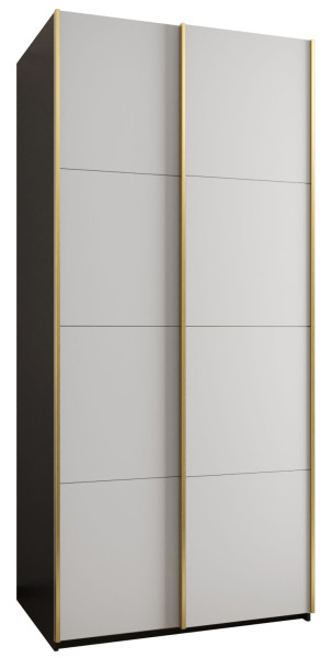 Szafa przesuwna 64 wysoka Lux 1 110 czarny+biały+złoty 199250