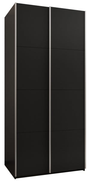 Szafa przesuwna 64 wysoka Lux 1 120 czarny+czarny+srebrny 199120