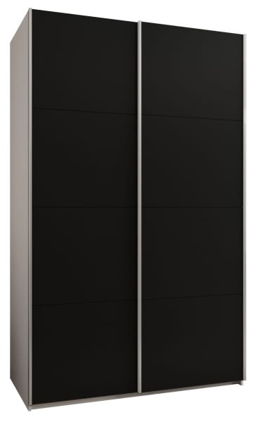 Szafa przesuwna 64 wysoka Lux 1 150 biały+czarny+srebrny 198971