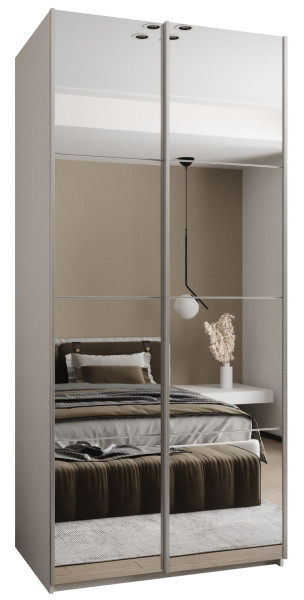 Szafa przesuwna 64 wysoka Lux 2 100 biały+biały+srebrny 198356