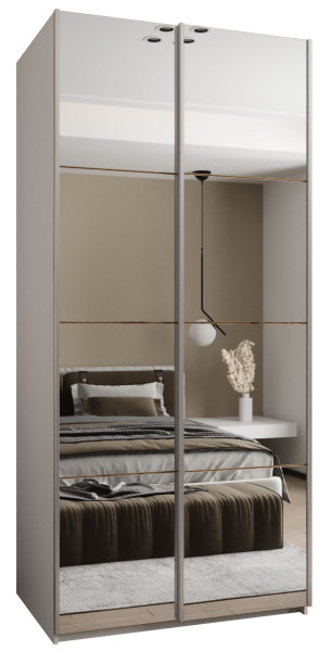 Szafa przesuwna 64 wysoka Lux 2 120 biały+artisan+srebrny 203318