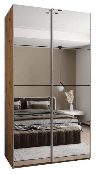 Szafa przesuwna 64 wysoka Lux 2 130 artisan+czarny+srebrny 201546