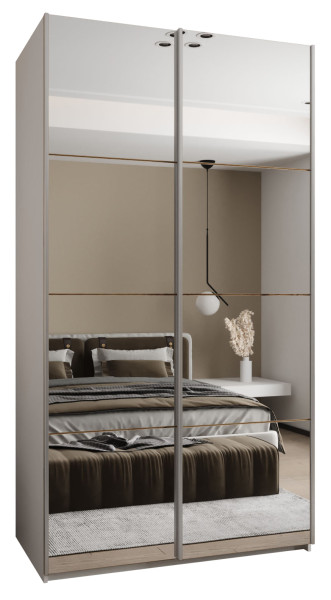 Szafa przesuwna 64 wysoka Lux 2 130 biały+artisan+srebrny 201496