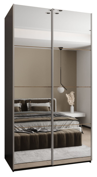 Szafa przesuwna 64 wysoka Lux 2 130 czarny+artisan+srebrny 201511