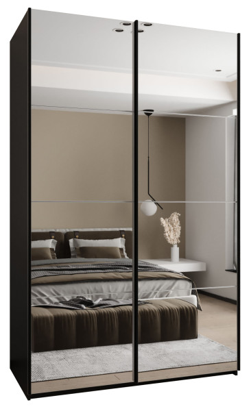 Szafa przesuwna 64 wysoka Lux 2 160 czarny+biały+czarny 203355
