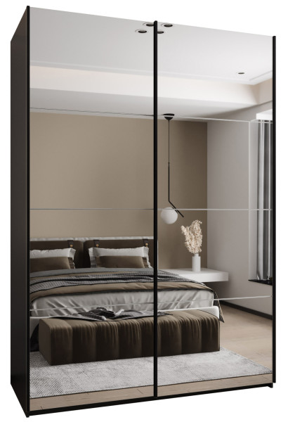 Szafa przesuwna 64 wysoka Lux 2 180 czarny+biały+czarny 203357