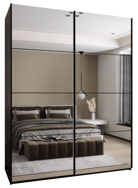 Szafa przesuwna 64 wysoka Lux 2 190 czarny+czarny+czarny 203426