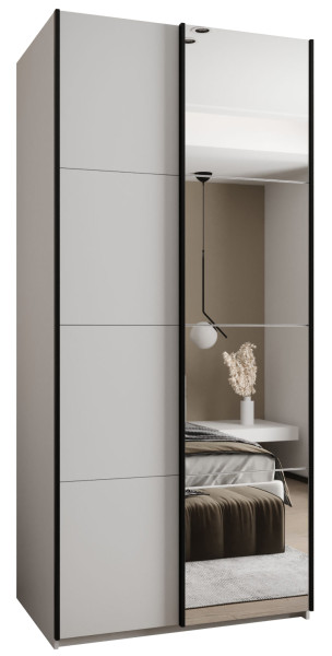 Szafa przesuwna 64 wysoka Lux 3 120 biały+biały+czarny 201333