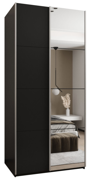 Szafa przesuwna 64 wysoka Lux 3 120 czarny+czarny+srebrny 201380