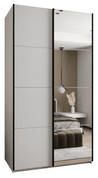 Szafa przesuwna 64 wysoka Lux 3 140 biały+biały+czarny 201344