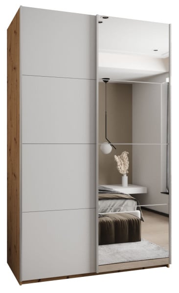 Szafa przesuwna 64 wysoka Lux 3 150 artisan+biały+srebrny 201629