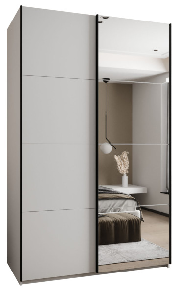 Szafa przesuwna 64 wysoka Lux 3 150 biały+biały+czarny 201603