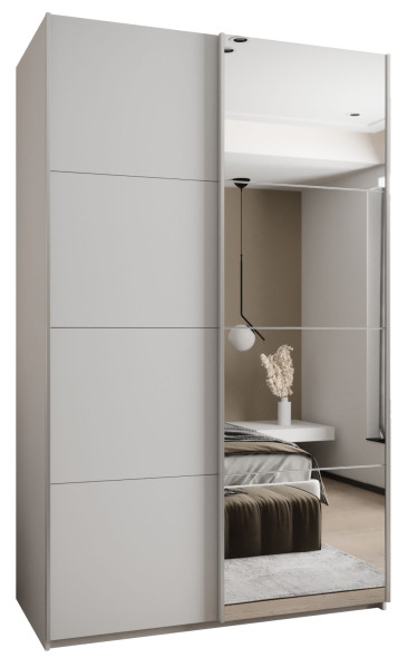 Szafa przesuwna 64 wysoka Lux 3 150 biały+biały+srebrny 201673