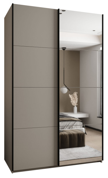 Szafa przesuwna 64 wysoka Lux 3 150 kaszmir+kaszmir+czarny 201665