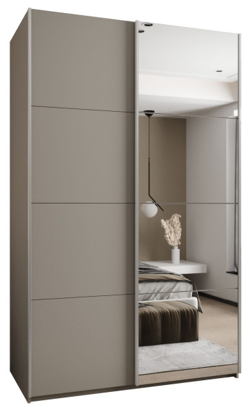 Szafa przesuwna 64 wysoka Lux 3 150 kaszmir+kaszmir+srebrny 201613