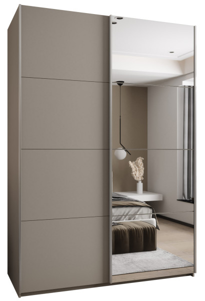 Szafa przesuwna 64 wysoka Lux 3 180 kaszmir+kaszmir+srebrny 201373
