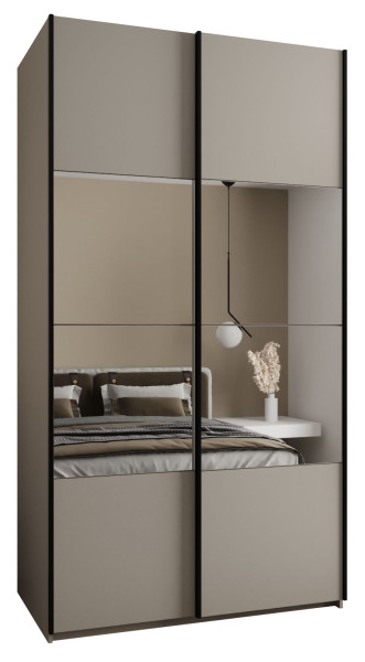 Szafa przesuwna 64 wysoka Lux 4 130 kaszmir+kaszmir+czarny 201502