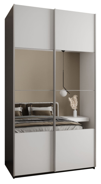 Szafa przesuwna 64 wysoka Lux 4 140 czarny+biały+srebrny 203158