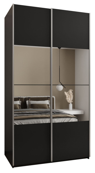 Szafa przesuwna 64 wysoka Lux 4 140 czarny+czarny+srebrny 203256