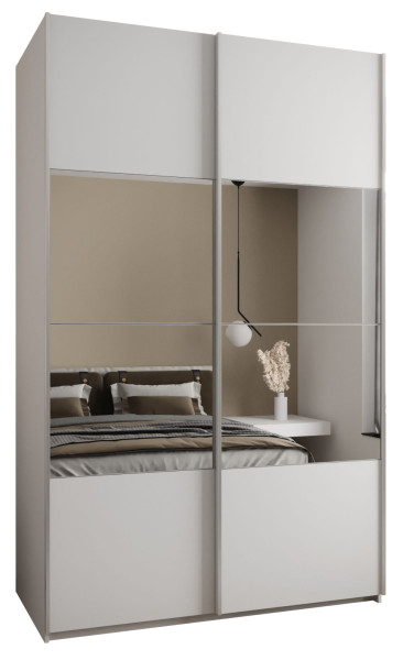 Szafa przesuwna 64 wysoka Lux 4 150 biały+biały+srebrny 203262