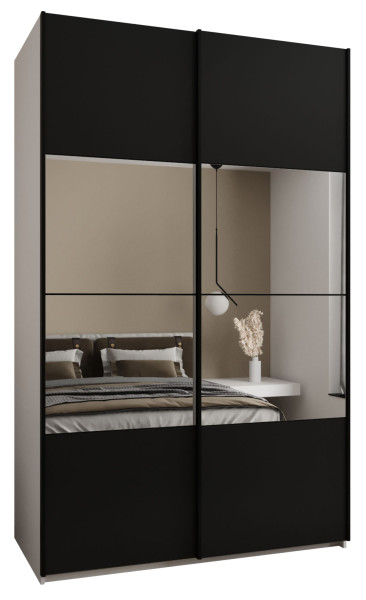 Szafa przesuwna 64 wysoka Lux 4 150 biały+czarny+czarny 203182