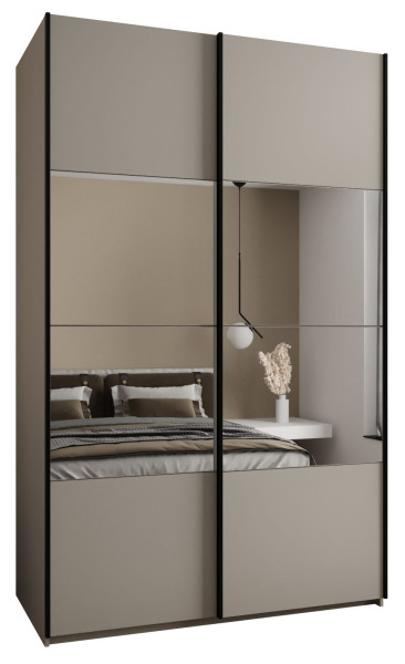 Szafa przesuwna 64 wysoka Lux 4 150 kaszmir+kaszmir+czarny 203154