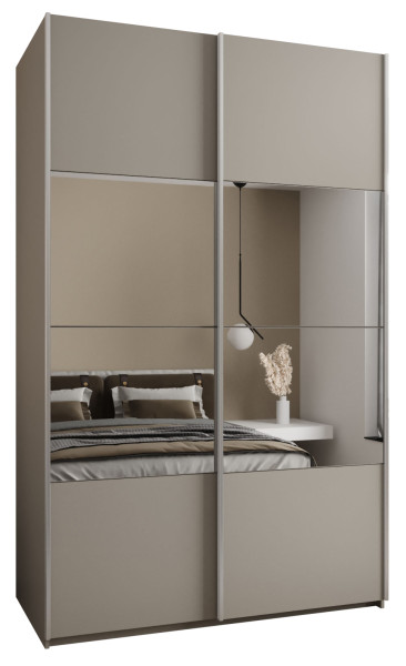 Szafa przesuwna 64 wysoka Lux 4 150 kaszmir+kaszmir+srebrny 203248