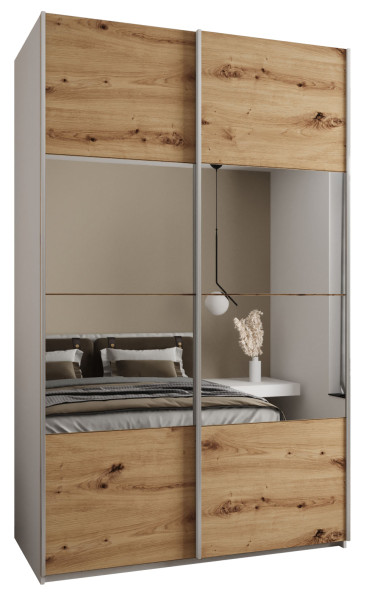 Szafa przesuwna 64 wysoka Lux 4 160 biały+artisan+srebrny 203225