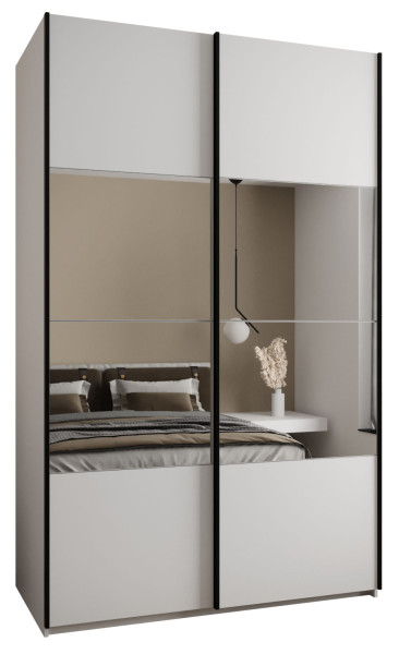 Szafa przesuwna 64 wysoka Lux 4 160 biały+biały+czarny 203289