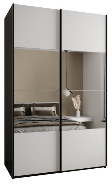 Szafa przesuwna 64 wysoka Lux 4 160 czarny+biały+czarny 203298