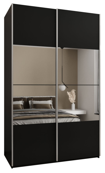 Szafa przesuwna 64 wysoka Lux 4 160 czarny+czarny+srebrny 203284