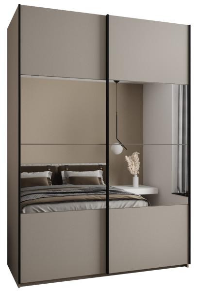 Szafa przesuwna 64 wysoka Lux 4 170 kaszmir+kaszmir+czarny 203245