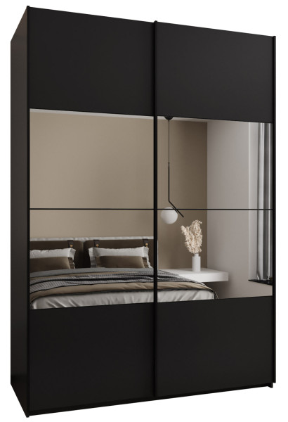 Szafa przesuwna 64 wysoka Lux 4 180 czarny+czarny+czarny 203035