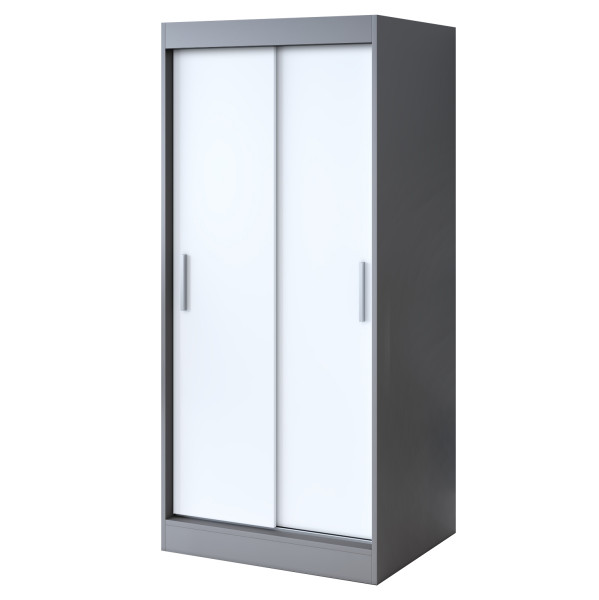 Szafa przesuwna 90x200 Gold , Antracyt mat / Biały mat 630012