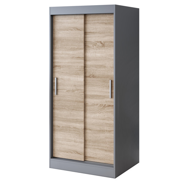Szafa przesuwna 90x200 Gold , Antracyt mat / Dąb Sonoma 629907
