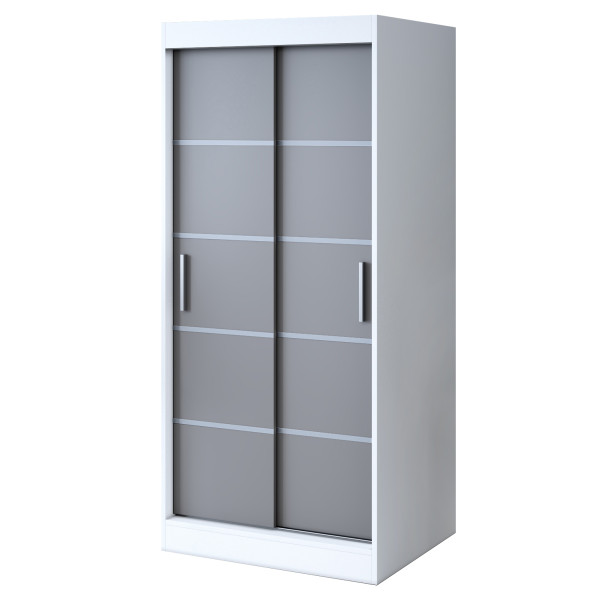 Szafa przesuwna 90x200 Nina , Biały mat / Antracyt mat 629901